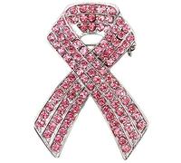 Flairs New York Broche en émail de qualité supérieure faite à la main, Strass ruban rose, 1 Pin