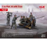 Flak 38 Avec Équipage 1:35 Kit De Modèle En Plastique ICM