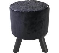 FLAKE - Tabouret Noir Rond avec Sequins Bleus et Argentés -
