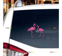 Flamant Autocollant vinyle - 2 Pack Rose vif 12,7 cm - Pour voiture bateau ordinateur portable gobelet Sans fond Découpe à la forme