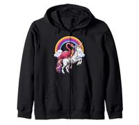 Flamant chevauchant Licorne Arc-en-Ciel Créatures Magiques Sweat à Capuche