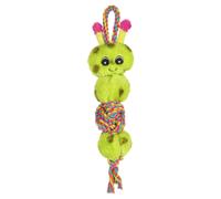 Flamant Jouet Pour Chien Nœud Ballon Chenille Avec Corde Vert 9,5x6,5x40cm