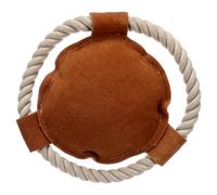 Flamant Jouet Pour Chien Swa Bouée Cuir Marron 18x18cm Soins Dentaires Squeaker