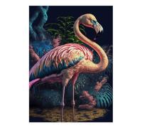Flamant Jungle Eau 1000pcs Mini Puzzle pour Famille Difficile | 38x26cm Carton Décor Salon Structure Durable Cadeau Anniversaire Soulagement Du Stress