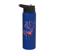 Flamant pink Fleur de pissenlit Tropical Bird Lover Summer Stainless Steel Insulated Water Bottle