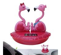 Flamant rose à énergie solaire, décoration de tableau de bord de voiture, décoration de bureau pour tableau de bord de la Saint