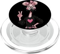 Flamant Rose Amusant avec Lunettes Signe de Paix Pose Hipster Oiseau PopSockets PopGrip pour MagSafe