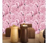 Flamant Rose Animal Minimaliste 3D Papier Peint Premium Texturé Soie Bureau Salle à Manger Salon Chambre Coucher Canapé TV Mur-300cm×210cm