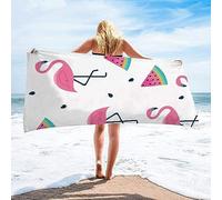 Flamant Rose Animal Tropical Serviette De Plage 70 X 150 Cm, 3D Serviette De Bain Microfibre Anti Sable Tapis De Plage Femme Homme pour Voyage, Camping, Gym, Natation, Yoga,Serviette De Plage Imprim