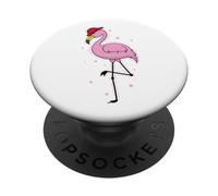 Flamant Rose avec Casque de Pompier PopSockets PopGrip Adhésif