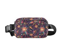 Flamant rose de Noël Sac banane tendance pour le shopping, le sport, le travail, Motif feu d'artifice, 1 Size