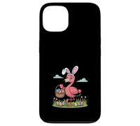 Flamant Rose de Pâques Oreilles de Lapin Mignon Rose Tropical Chasse aux œufs Coque pour iPhone 13