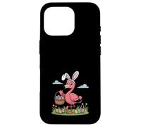 Flamant Rose de Pâques Oreilles de Lapin Mignon Rose Tropical Chasse aux œufs Coque pour iPhone 16 Pro