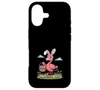 Flamant Rose de Pâques Oreilles de Lapin Mignon Rose Tropical Chasse aux œufs Coque pour iPhone 17