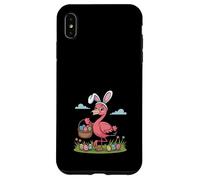 Flamant Rose de Pâques Oreilles de Lapin Mignon Rose Tropical Chasse aux œufs Coque pour iPhone XS Max