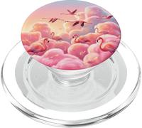 Flamant Rose esthétique, rêveur, Nuage, Ciel, Mignon, Oiseau, Design PopSockets PopGrip pour MagSafe