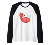 Flamant Rose Natation Bouée Gonflable Été Manche Raglan