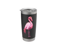 Flamant rose Oiseau Miami Animal Art Plumes duveteuses Gobelet isotherme en acier inoxydable double paroi