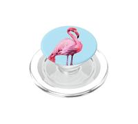 Flamant Rose Oiseau Miami Animal Art Plumes duveteuses PopSockets PopGrip pour MagSafe