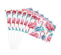 Flamant rose oiseau plante verte imprimé feuille drapeau pratique drapeau léger décoration intérieur extérieur événements fêtes