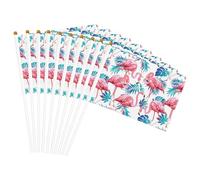 Flamant rose oiseau vert plante feuille drapeau portable drapeau léger fêtes événements anniversaire décoration diverses occasions