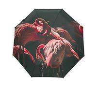 Flamant Rose Parapluie Pliable Pliant à Ouverture Automatique Parapluies Pliant Coupe-Vent pour Voyager Plage Femmes Enfants Homme Fille
