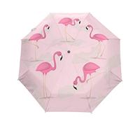 Flamant Rose Parapluie Pliant Ouverture et Fermeture Automatique Protection UV Parapluies Pliant Coupe-Vent Ultra-léger pour Voyager Plage Femmes Enfants Fille
