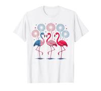 Flamant rose patriotique rouge et blanc flamant rose 4 juillet T-Shirt