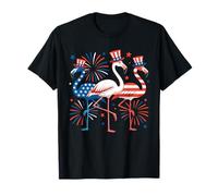 Flamant rose patriotique rouge et blanc flamant rose 4 juillet T-Shirt