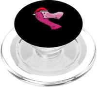 Flamant Rose Pixelated Christmas - Funny Flamingo Christmas PopSockets PopGrip pour MagSafe
