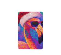 Flamant rose portant un chapeau de Père Noël avec lunettes de soleil désodorisants de voiture, 4 pièces, cartes parfumées à suspendre, cartes parfumées pour voiture, aromathérapie, tablettes
