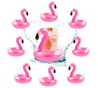 Flamant Rose Porte Gobelet Gonflable Piscine Bouée Flamant Rose Flottant 8 Pièces sous-Verres à Eau Gonflables Jouets de Bain Enfants pour Canettes de Bière, Gobelets de Boissons