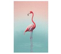 Flamant Rose Puzzles 1000 Pièces Adultes, Puzzle en Bois Jeux D'adresse pour Toute La Famille,Jeu De Team Building （78×53cm）
