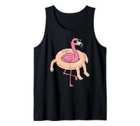 Flamant Rose rétro avec Lunettes de Soleil Débardeur