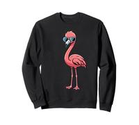 Flamant Rose rétro avec Lunettes de Soleil Sweatshirt