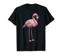 Flamant Rose rétro avec Lunettes de Soleil T-Shirt