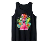 Flamant Rose Tropical coloré d'été avec Lunettes de Soleil Débardeur