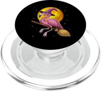 Flamant Sorcière Montant Balai Halloween Effrayant Drôle Fla PopSockets PopGrip pour MagSafe