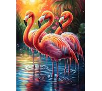 Flamants roses dans un étang de lotus 300 Pièces Puzzle Adolescent En Carton Sans Déformation Faune sauvage et animaux de compagnie Difficulté Moyenne Activité Éducative Cadeau Noël Pas Cher Petit Pri