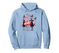 Flamants Roses d'halloween habillés en sorcières Oiseaux Roses Filles Sweat à Capuche
