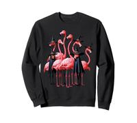 Flamants Roses d'halloween habillés en sorcières Oiseaux Roses Filles Sweatshirt