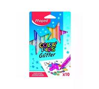 Maped - Feutres de coloriage Color'Peps - 10 feutres - Pointe ogive - Effet paillettes
