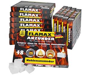 FLAMAX 576x Cubes Allume-feu Allume-feu Allume-Charbon Allume-Cube Allume-Grill Allume-feu pour cheminée poêle Allume-Charbon Laine d'allumage Cube d'allumage