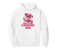 Flamazing Amy Flamant Rose Tropical Beach Scene Femme Sweat à Capuche