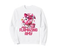Flamazing Amy Flamant Rose Tropical Beach Scene Femme Sweatshirt