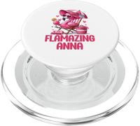 Flamazing Anna Pink Flamingo Tropical Beach Scene Femme PopSockets PopGrip pour MagSafe