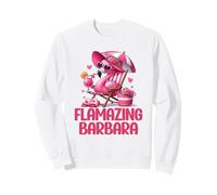 Flamazing Barbara Flamant Rose Tropical Beach Scene Femme Sweatshirt
