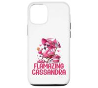 Flamazing Cassandra Flamant Rose Tropical Beach Scène Femme Coque pour iPhone 12/12 Pro