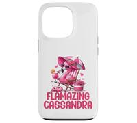Flamazing Cassandra Flamant Rose Tropical Beach Scène Femme Coque pour iPhone 13 Pro