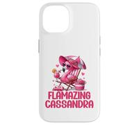 Flamazing Cassandra Flamant Rose Tropical Beach Scène Femme Coque pour iPhone 14